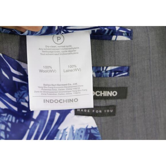Indochino Custom Gray Pinstripe Peak Lapel Slim Fit 2-Btn Blazer Jacket 36S - Picture 8 of 8
